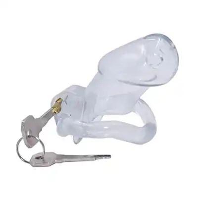 Passion Labs - Chastity Cage Hard Plastic Transparent. Przezroczysta klatka na penisa zamykana na zamek. Oddaj władzę nad swoim członkiem