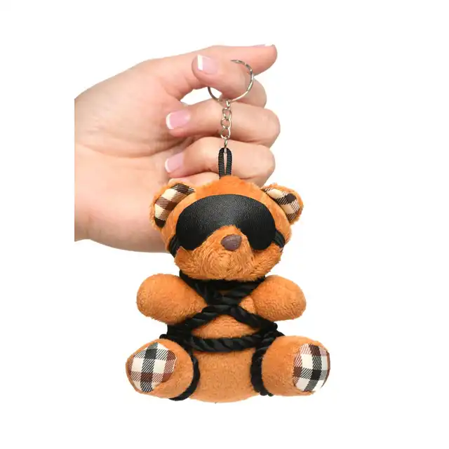 Master Series - Rope Teddy Bear Keychain - unikatowy prezent. Mini miś ze sznurem i maską z opcją przypięcia