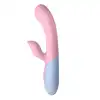 FemmeFunn - Rabbit Pink. Podwóny wibrator ze stymulatorem łechtaczki, kobiecy design i stylowe połączenie delikatnych kolorów