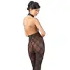 No:Xqse -  TW Catsuit Bodystocking S/L. Odważny bodystocking z otwartym biustem i kroczem. Pikantna koronka. 