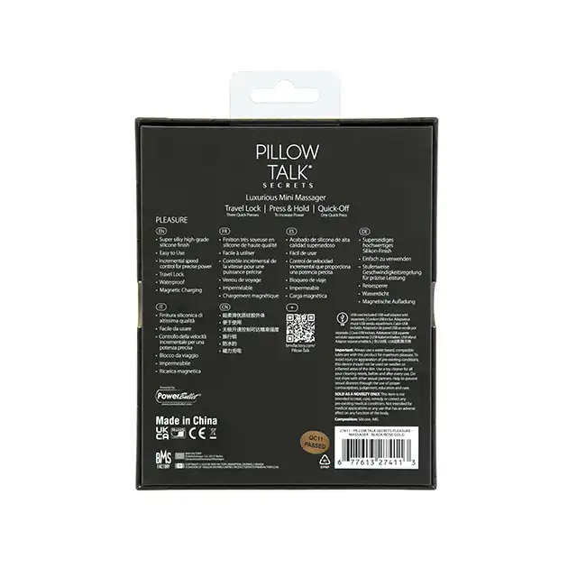 Pillow Talk - Secrets Pleasure. Dyskretny wibrator magiczna różdżka z pikowaną główką stymulacyjną. Zdumiewająca moc w małej zabawce