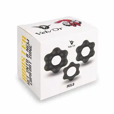 Velv'Or - Rooster Milo Pack Set Of Robust Cock Rings - zestaw trzech ringów na penisa o unikatowym kształcie. Zwiększ i wzmocnij swoją erekcję!