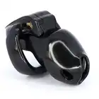 Passion Labs - Chastity Cage Hard Plastic Black. Czarna klatka na penisa zamykana na zamek. Oddaj władzę nad swoim członkiem