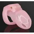 Mokko Toys - Prison Male Pink. Różowa półprzezroczysta klatka na penisa, zniewolenie w uroczym stylu