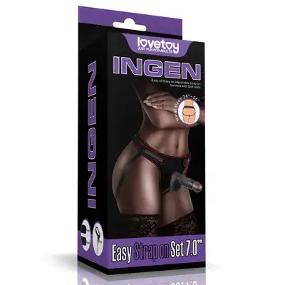 Lovetoy - Ingen Easy Strapon Set 7" - zestaw dildo oraz strap-on. Najwyższa jakość oraz niesamowita przyjemność 