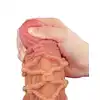 LoveToy - Extreme Dildo With Rope Pattern. Ultra realistyczne dildo z dwuwarstwową strukturą, oplecione stymulacyjnymi linami