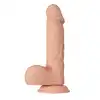 Baile - Beautiful Bahamut 8.5`. Naturalistyczne, żylaste dildo z jądrami i zarysowaną żołędzią. Podwójny, elastyczny materiał doskonale imituje ludzką skórę