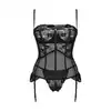 Obsessive - Serena Love Corset XS/S. Piękny klasyczny gorset z fiszbinami, delikatna koronka o kwiatowym wzorze, idealne dopasowanie i wysmuklenie sylwetki