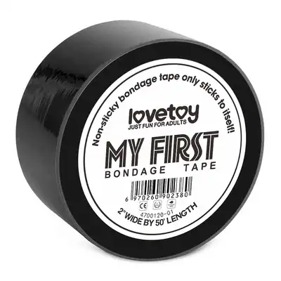 Lovetoy - My First Bondage Tape Black - czarna taśma do BDSM. Idealna na pierwszą przygodę 