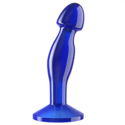 Lovetoy - Flawless Clear Blue 6,5 - przezroczysta wtyczka analna w kolorze niebieskim. Wygięty trzon do stymulacji prostaty 