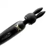 Pixey - Turbo Powerful Wired Wand Black. Potężna przewodowa magiczna różdżka w zestawie z 2 niezwykłymi nakładkami