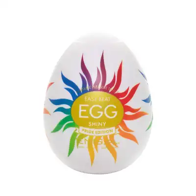 Tenga - Shiny Egg. Kompaktowy, kieszonkowy masturbator w formie mini jajeczka. Żebrowanie, wypustki i super rozciągliwy materiał