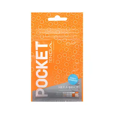 Tenga - Pocket Stroker Hexa Brick. Mini masturbator z wypustkami w kształcie plastrów miodu, intensywne doznania