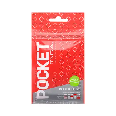Tenga - Pocket Stroker Block Edge. Masturbator do kieszonki, maksymalna przyjemność w wersji mini, super stymulujące wypustki