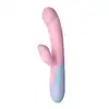 FemmeFunn - Rabbit Pink. Podwóny wibrator ze stymulatorem łechtaczki, kobiecy design i stylowe połączenie delikatnych kolorów