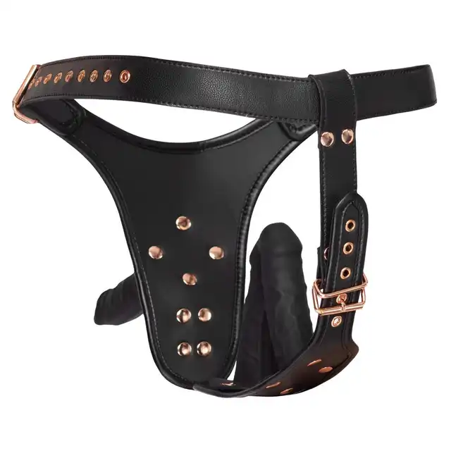 Bad Kitty - StrapOn 3D S/M. Uprząż strapon z 3 realistycznymi dildami, 1 dildo do penetracji partnera i 2 dilda w kroczu uprzęży. Pełna regulacja i dopasowanie