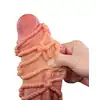 LoveToy - Extreme Dildo With Rope Pattern. Ultra realistyczne dildo z dwuwarstwową strukturą, oplecione stymulacyjnymi linami