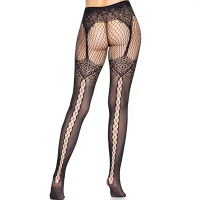 Fishnet Tights With Backseam Black