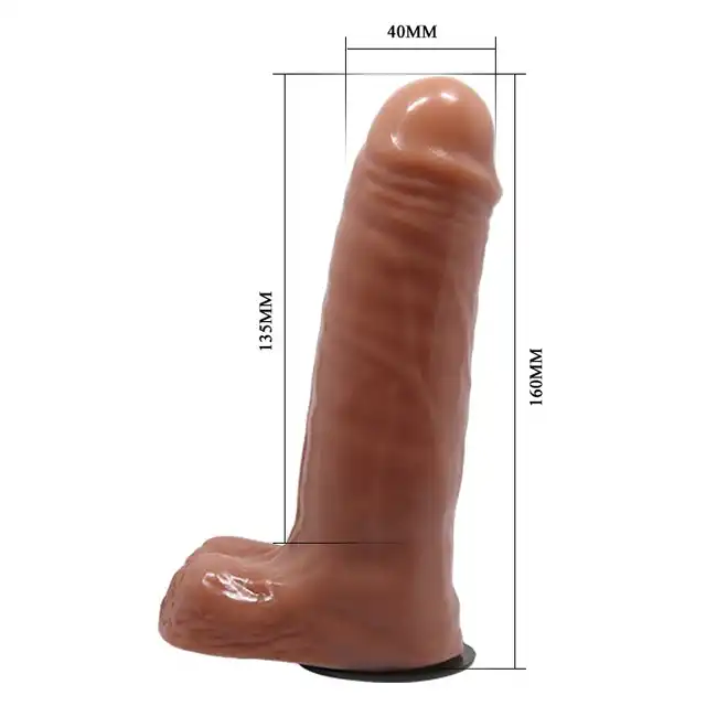Baile - Ultra Passionate Harness Vibrator 6.2". Wibrator realistyczny z uprzężą strapon, mocna stymulacja z dodatkową stymulacją
