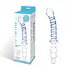 Gläs - Twister Dual Ended Dildo 9.25”. Hipoalergiczne szklane podwójne dildo z długim prostym trzonem i stożkowym plugiem analnym