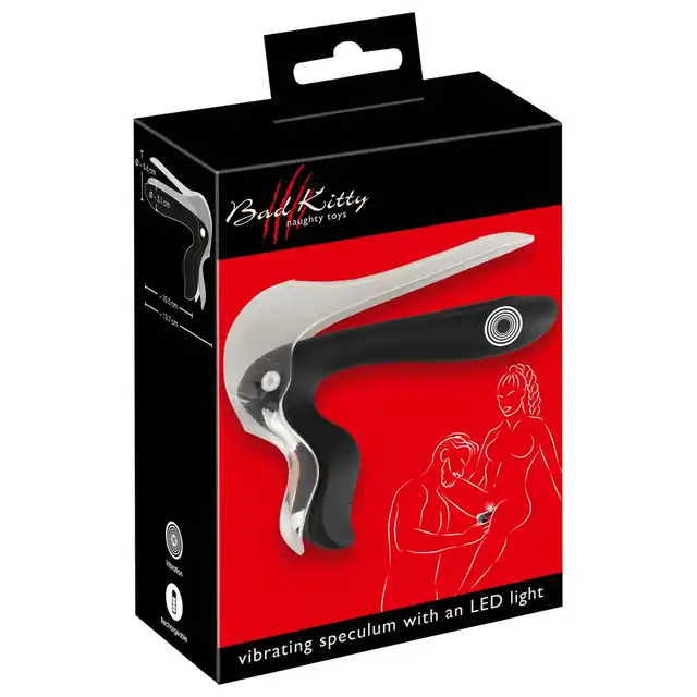 Bad Kitty - Vibrating Speculum with LED Light. Wibrujący wziernik ginekologiczny,