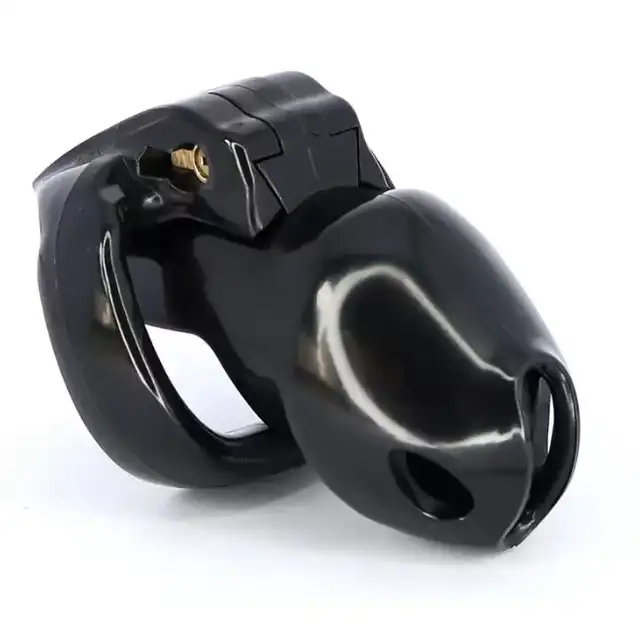 Passion Labs - Chastity Cage Hard Plastic Black. Czarna klatka na penisa zamykana na zamek. Oddaj władzę nad swoim członkiem