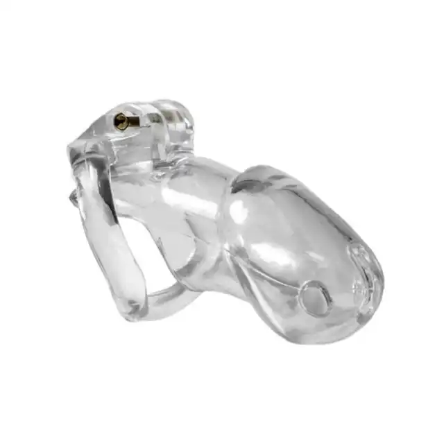 Passion Labs - Chastity Cage Hard Plastic Transparent. Przezroczysta klatka na penisa zamykana na zamek. Oddaj władzę nad swoim członkiem