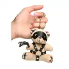 Master Series - BDSM Teddy Bear Keychain - unikatowy prezent. Mini miś z pejczem i maską z opcją przypięcia