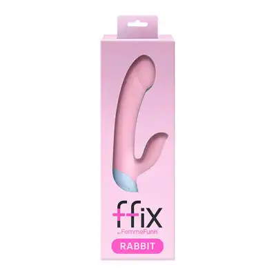 FemmeFunn - Rabbit Pink. Podwóny wibrator ze stymulatorem łechtaczki, kobiecy design i stylowe połączenie delikatnych kolorów