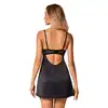 Obsessive - Serena Love Chemise XS/S. Czarna delikatna koszulka i stringi. Piękna koronka na biuście i delikatnie rozkloszowany dół