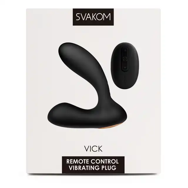 Svakom - Vick Powerful Plug Remote Controlled Vibrator Black. Ekskluzywny stymulator prostaty