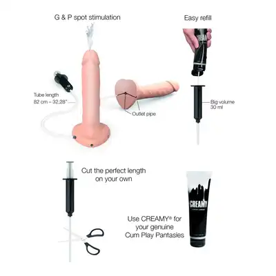 SQUIRTING CUM DILDO REALISTE VANILLE - XL