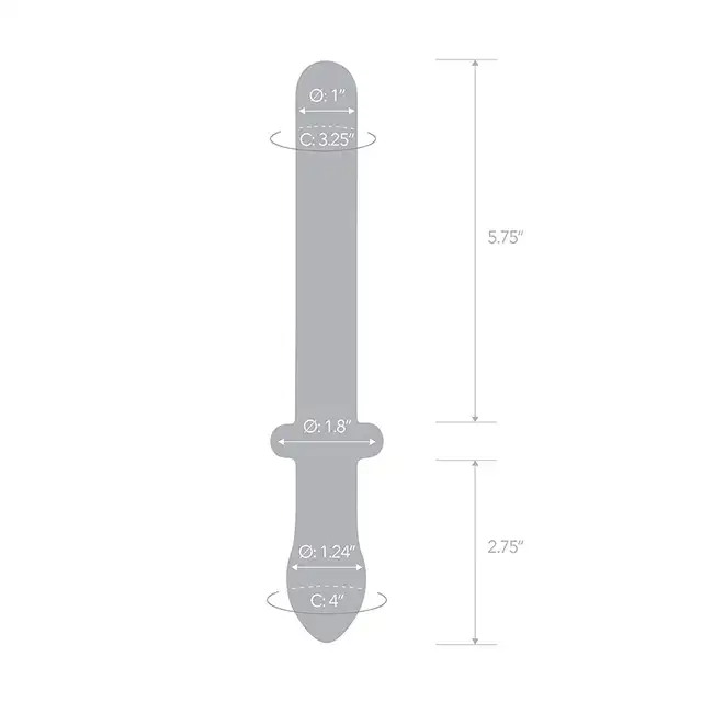 Gläs - Classic Smooth Dual Ended Dildo 9.25". Podwójne szklane dildo, prosty trzon i plug analny do wyrazistej stymulacji