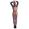 No:Xqse -  Catsuit Mask Fishnet Bodystocking S/L. Zabudowany kombinezon z maską na oczy. Wycięcie na usta oraz otwarte krocze. 