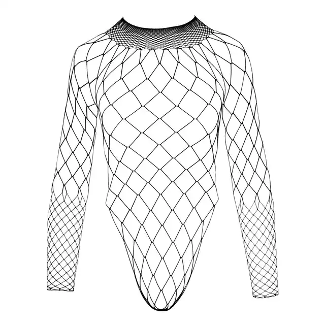 No:Xqse - Net Body S-L. Ekstrawaganckie body z grubej siateczki, Mocno wycięte nogi i plecy