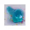 RealRock - Crystal Clear With Balls Turquoise 6". Realistyczne dildo z jądrami, przezroczysty materiał o trukusowym zabarwieniu