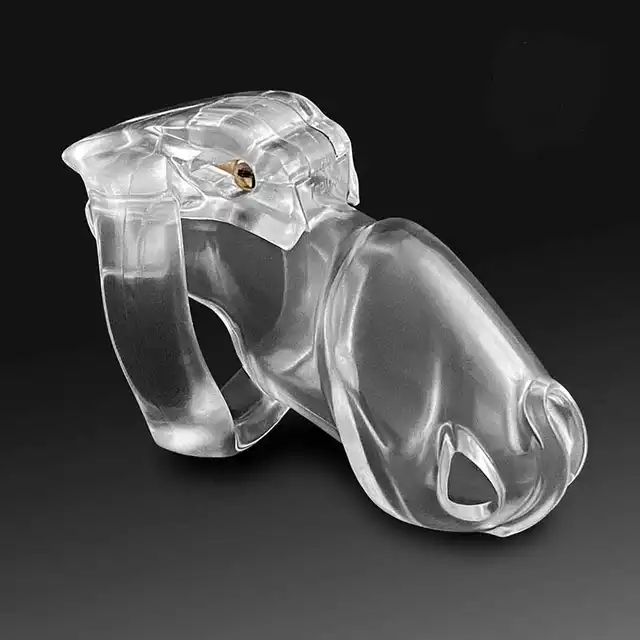 Passion Labs - Chastity Cage Hard Plastic Transparent. Przezroczysta klatka na penisa zamykana na zamek. Oddaj władzę nad swoim członkiem