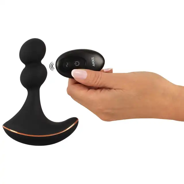 Anos - RC Rotating Prostate Massager with Vibration. Stymulator prostaty z funkcją rotacji i wibracji, podwójne kulki stymulacyjne
