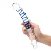 Gläs - Twister Dual Ended Dildo 9.25”. Hipoalergiczne szklane podwójne dildo z długim prostym trzonem i stożkowym plugiem analnym