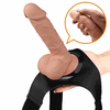 Pretty Love - Jerry Harness Briefs. Uprząż strapon z tarczą, realistyczne dildo z żyłami i miękką żołędzią, z mocną przyssawką