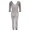 No:Xqse - Fishnet Catsuit Bodystocking S/L. Seksowny czarny bodystocking z otwartym kroczem i rękawem 3/4