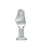Glossy - Anal Plug N24. Szklany plug analny z realistycznym designem, wyraźnie zarysowana główka penisa