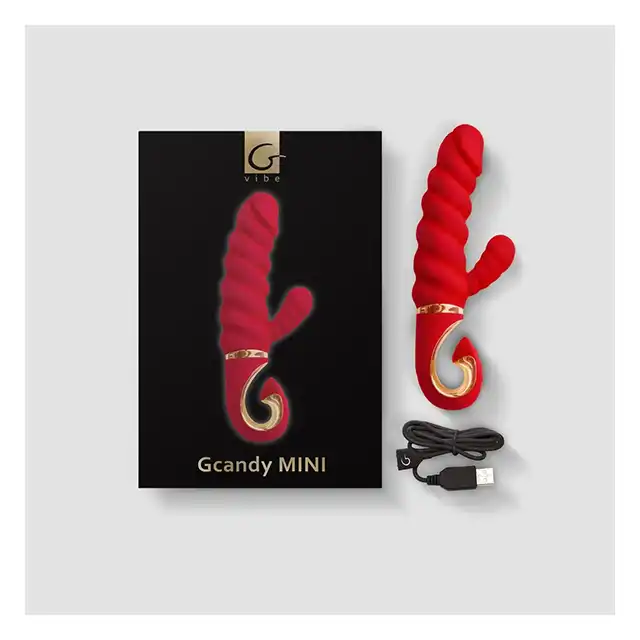 GVibe - GCandy Mini Chilli Coral. Wibrator z króliczkiem, dwa mocne silniki do stymulacji punktu G i łechtaczki