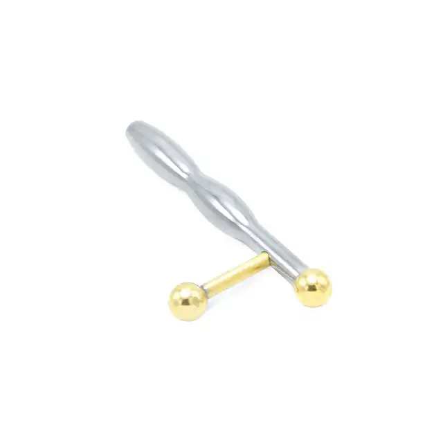 Oproducts - Penis Stick Steel &amp; Gold. Pusty w środku dilator ze stali umożlwiający kontrolę strumienia ejakulatu