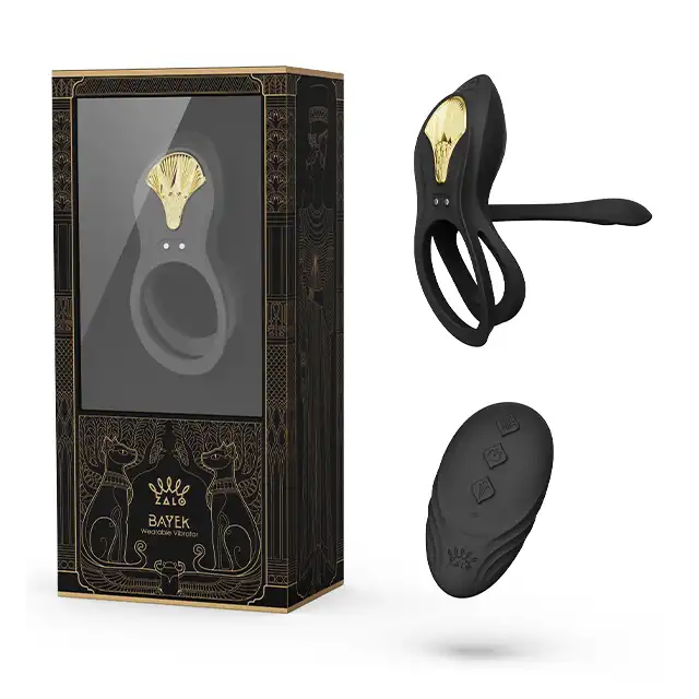 Zalo - Bayek Couple Ring. Zdalnie sterowany ring dla par z wibratorem umożliwiającym penetrację. Odległość nie ma znaczenia!