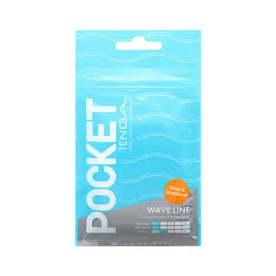Tenga - Pocket Stroker Wave Line. Kieszonkowy masturbator z poprzecznymi falami żłobień, super rozciągliwy, incognito