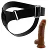 Baile - Ultra Passionate Harness Double Dildo. Uprząż strapon z podwójnym dildem, jednoczesna stymulacja obu partnerów przy użyciu jednej zabawki