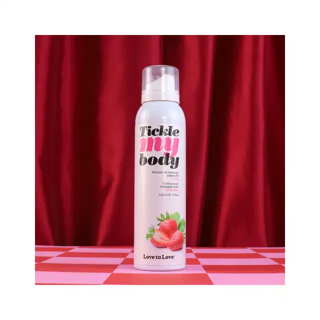 Love To Love - Tickle My Body Massage Foam Strawberry. Gęsta pianka do masażu z efektem mrowienia o zapachu soczystej truskawki