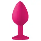 Lola Toys - Emotions Cutie Medium Pink. Jedwabiście gładki korek silikonowy z czarnym kryształkiem w podstawie