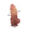 LoveToy - Extreme Dildo With Rope Pattern. Ultra realistyczne dildo z dwuwarstwową strukturą, oplecione stymulacyjnymi linami